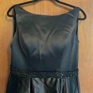 Black custom made floor length formal gown